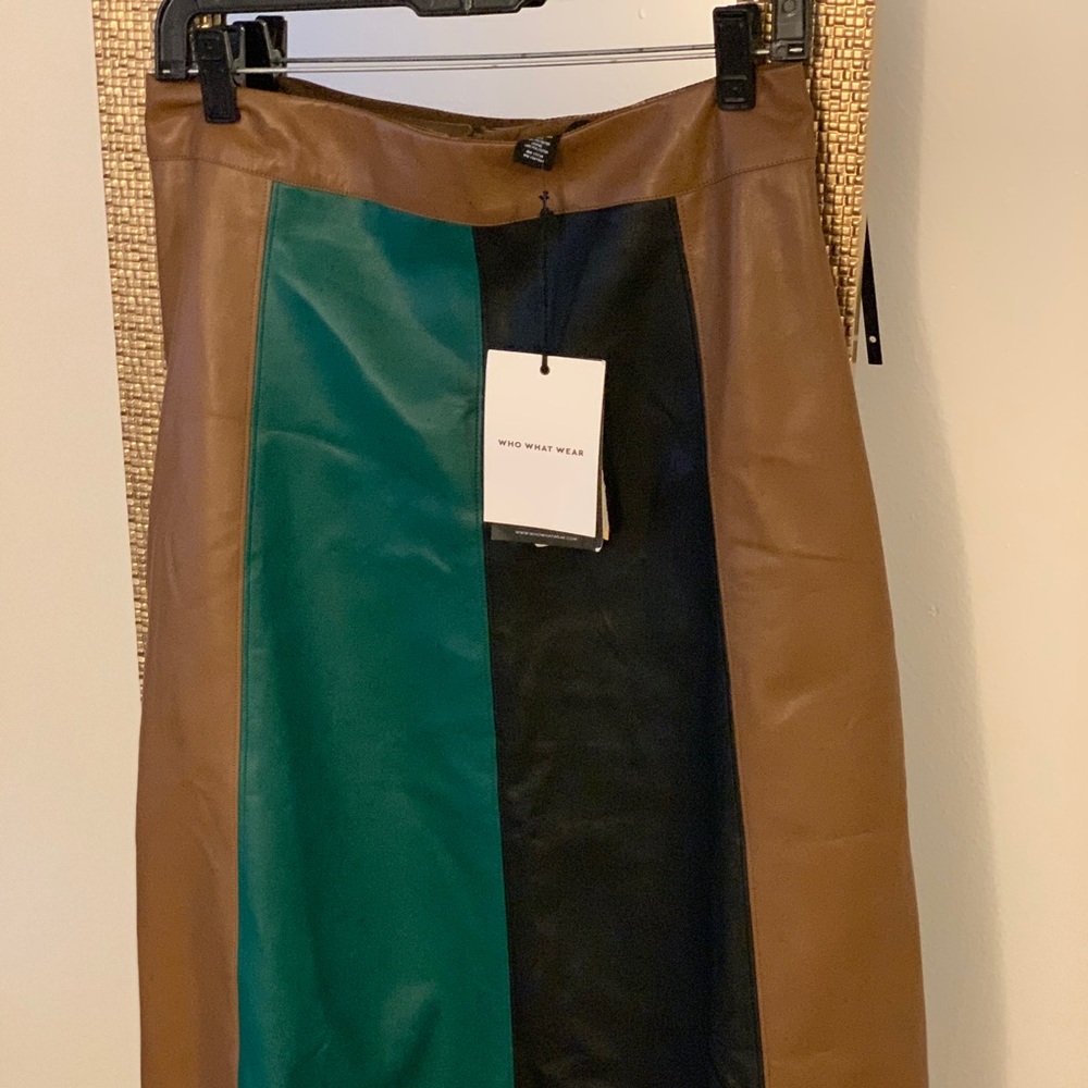 Cute color blocked pleather “Who What Wear”